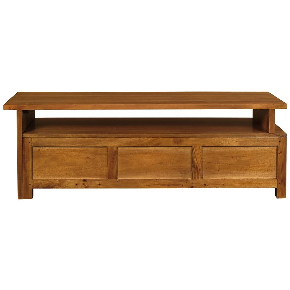 3 Drawer Extendable Entertainment Unit - Light Brown