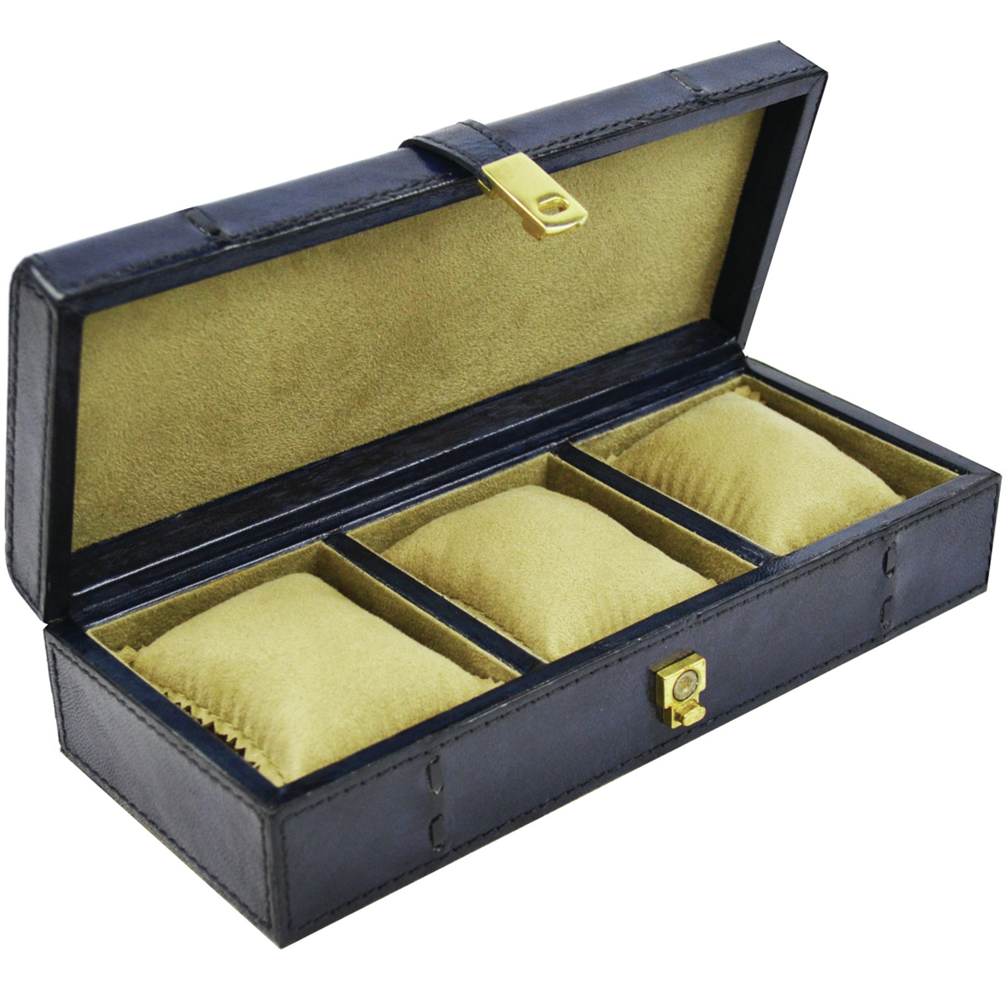 Luxe 3 Slots Rectangle Leather Watch Holder (Available In 5 Colors)