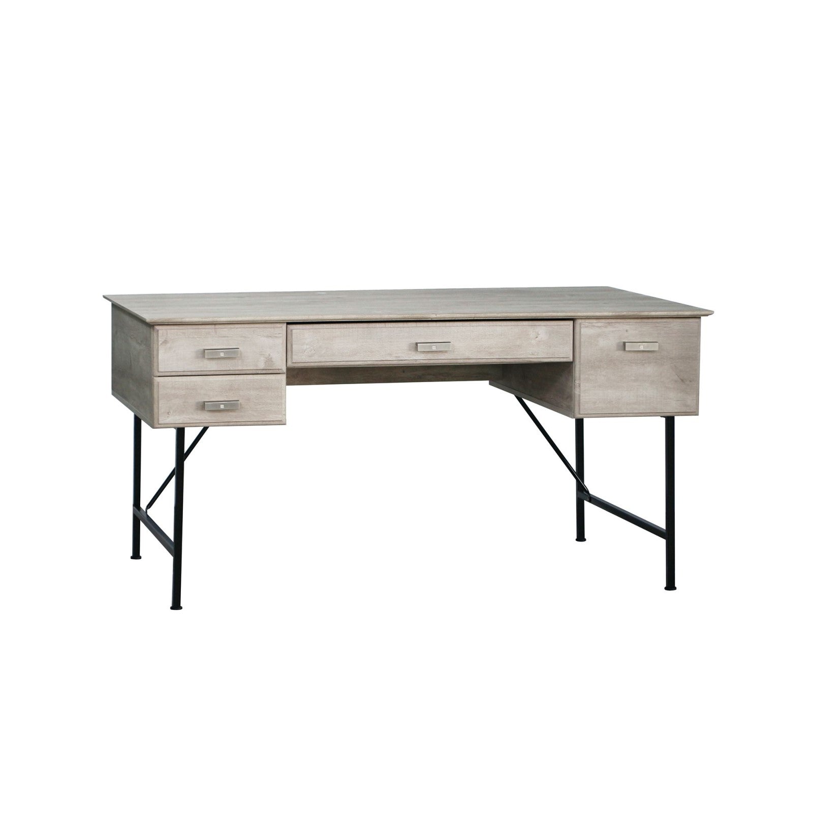 4-Drawer 1.5m Writing Desk in Washed Grey