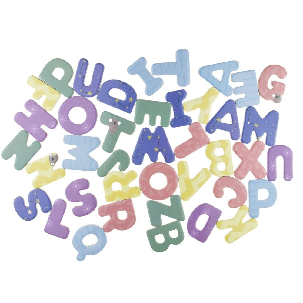 40Pcs ABC Uppercase Wooden Fridge Magnets