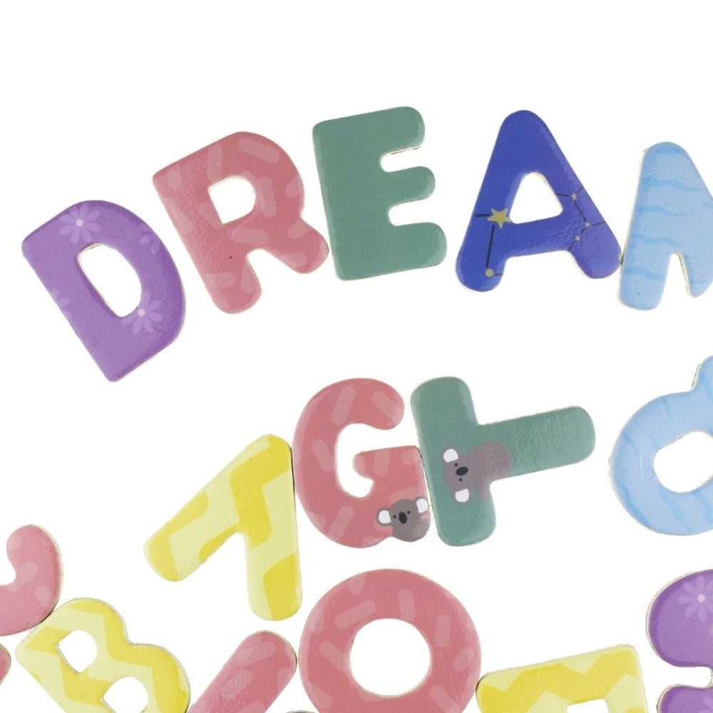 40Pcs ABC Uppercase Wooden Fridge Magnets