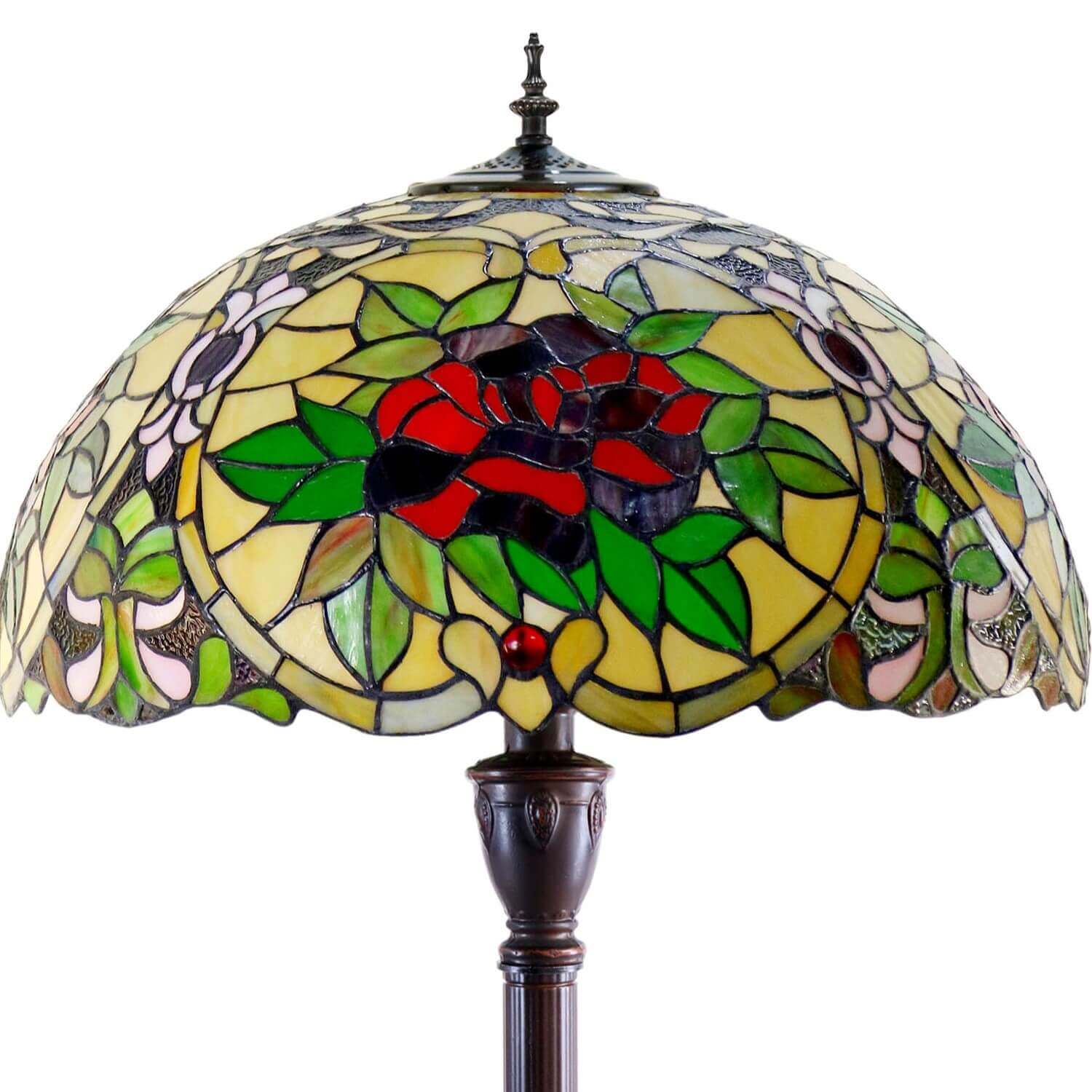 4 Roses Tiffany Stained Glass Floor Lamp