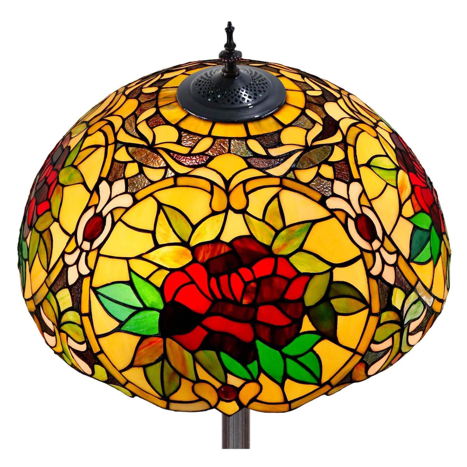 4 Roses Tiffany Stained Glass Floor Lamp