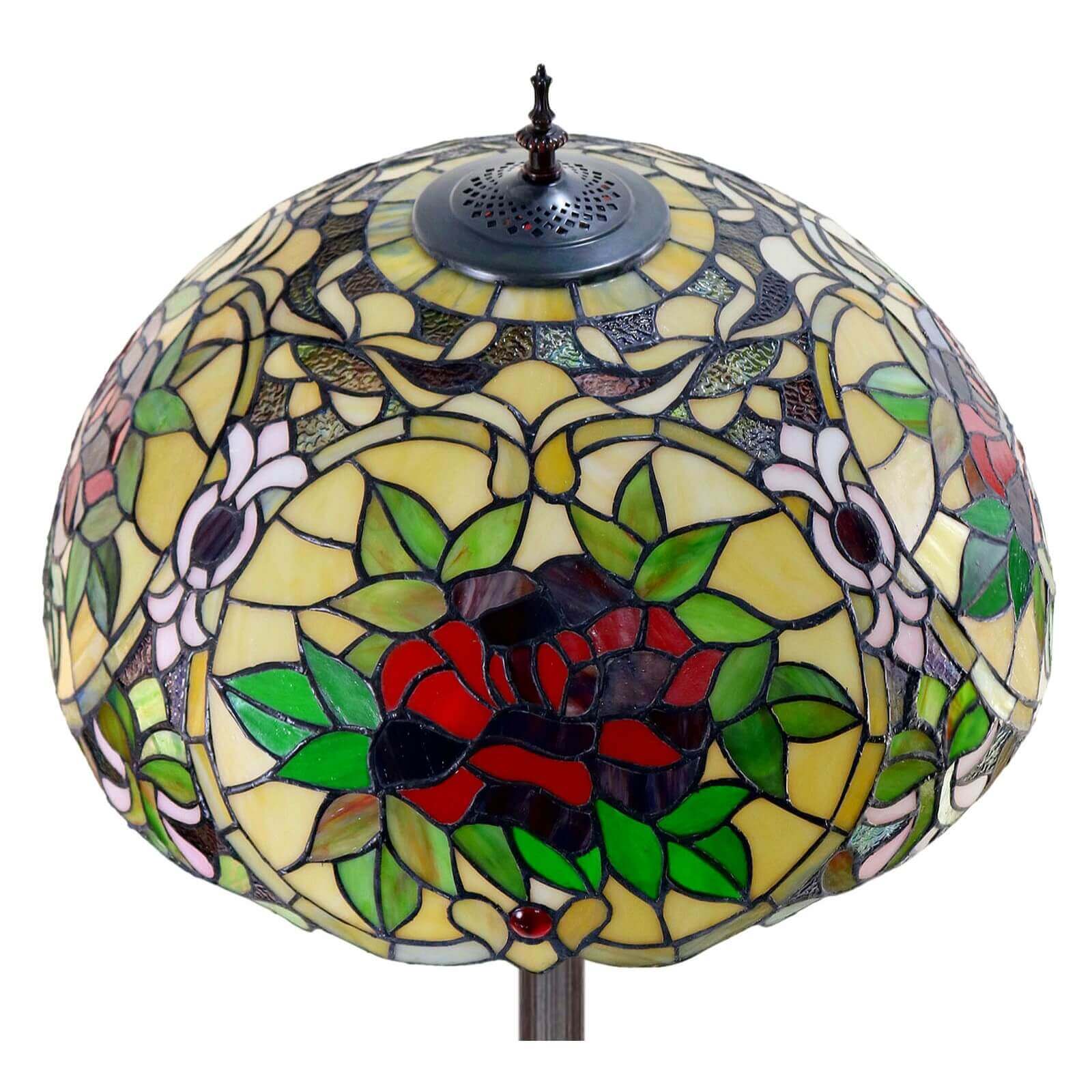 4 Roses Tiffany Stained Glass Floor Lamp