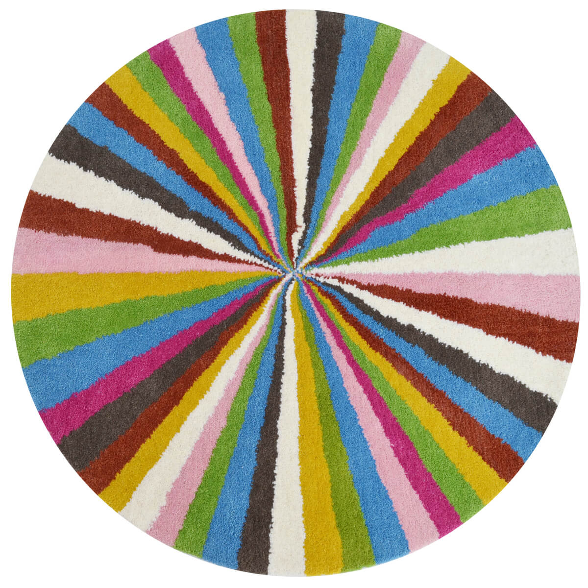 Abstract Colorful Stripes Woolen Rug - Round