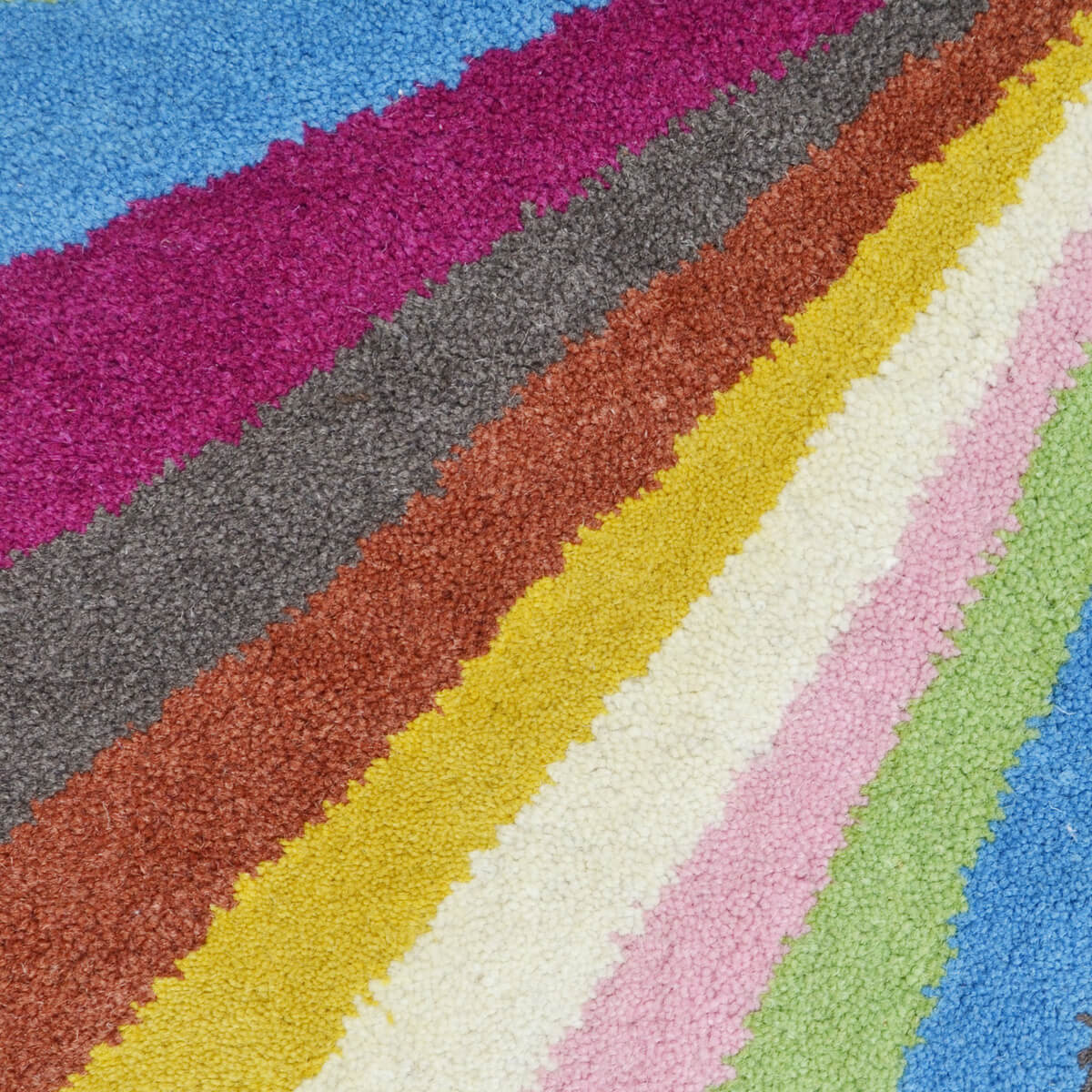 Abstract Colorful Stripes Woolen Rug