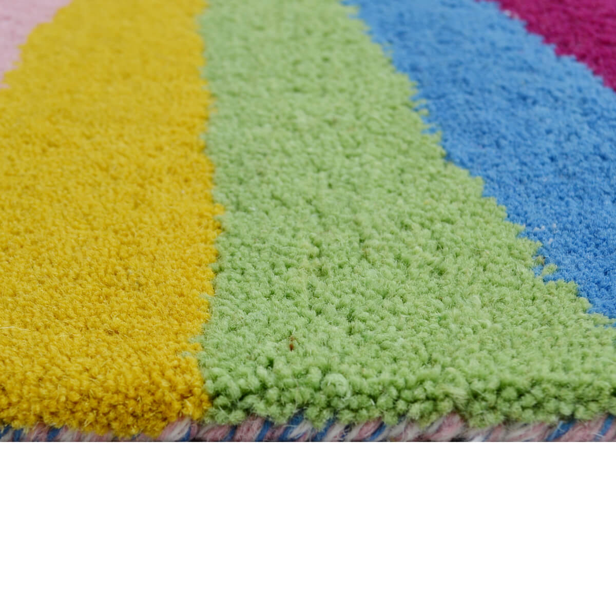 Abstract Colorful Stripes Woolen Rug