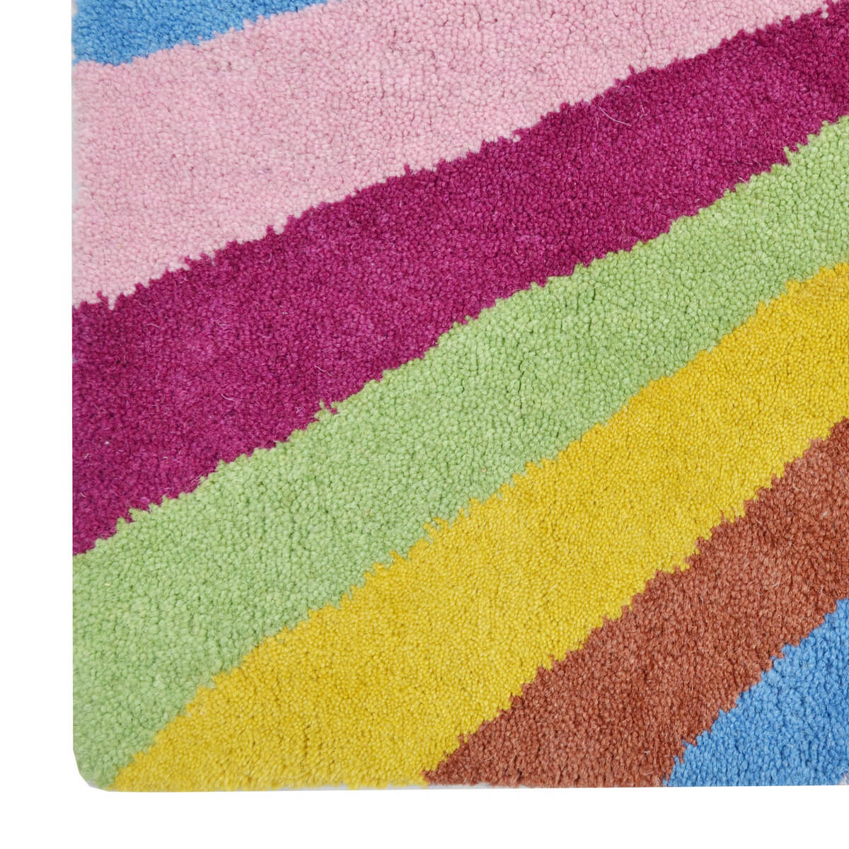 Abstract Colorful Stripes Woolen Rug