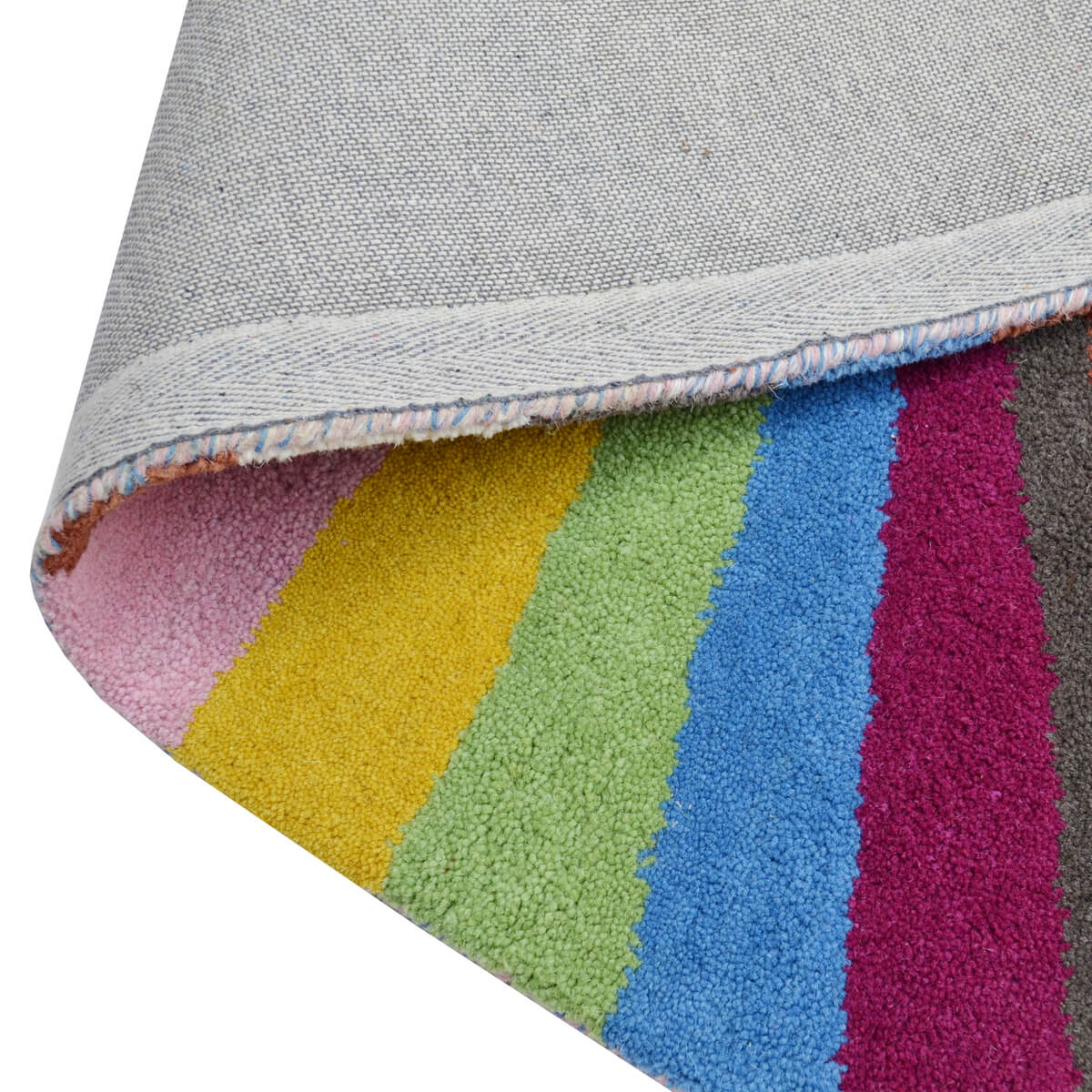 Abstract Colorful Stripes Woolen Rug