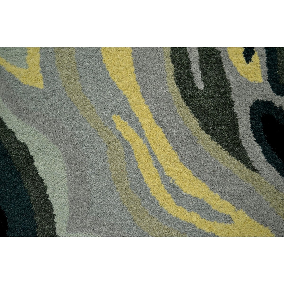 Abstract Waves Design Hand Woven Woollen Rug
