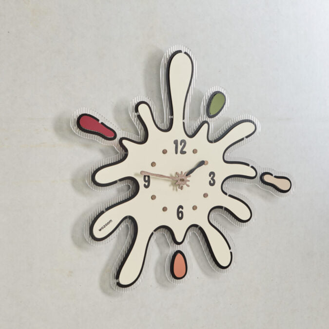 Acrylic Colorful Splat Wall Clock