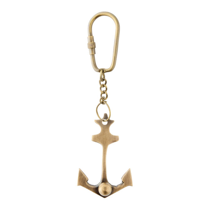 Adventures Anchor Brass Keyring