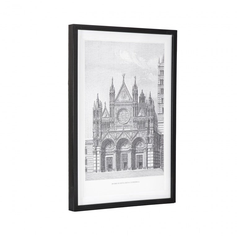 Aged Beauty Framed Vintage Illustration of Basilica