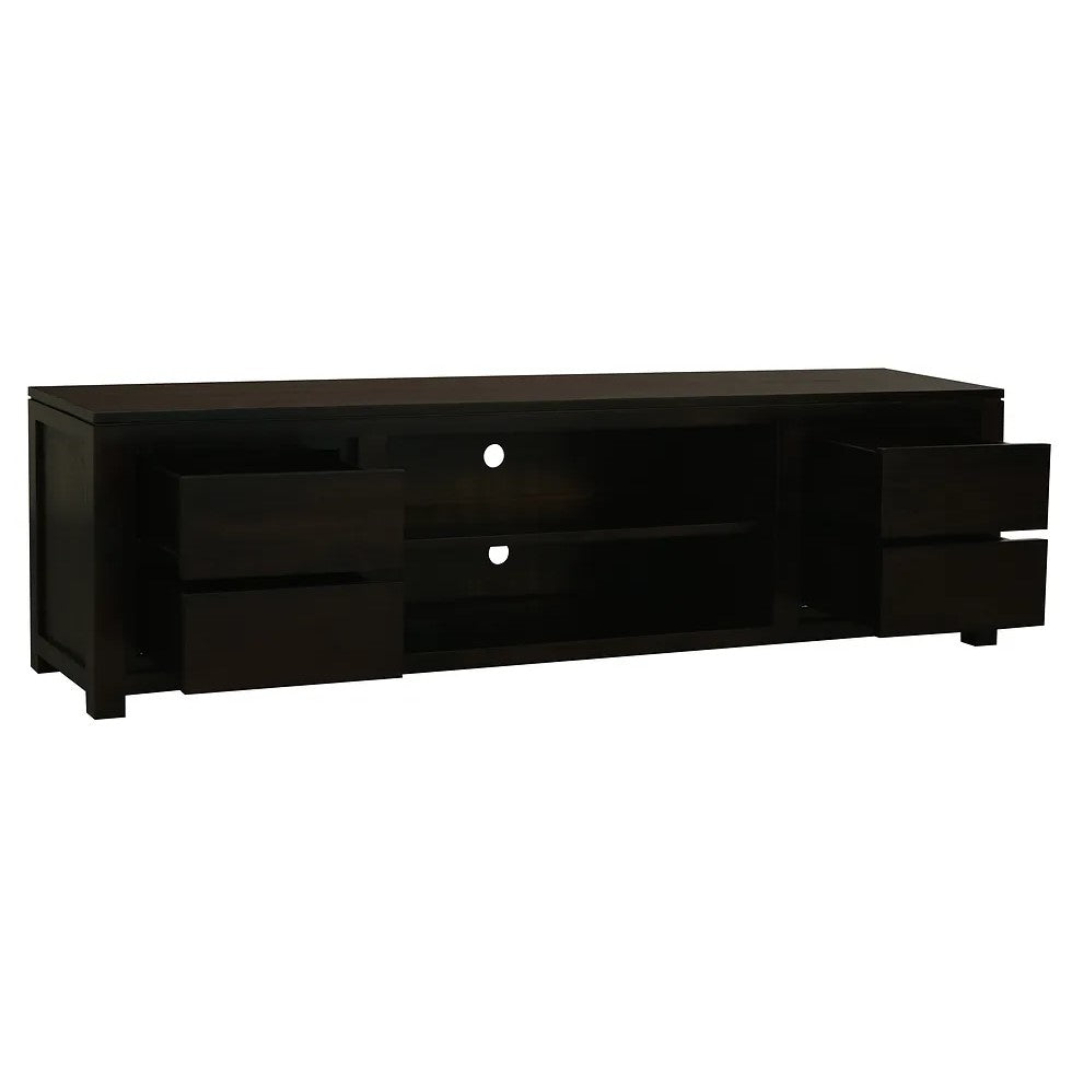 Allure Wooden 4 Drawer Entertainment Unit 170cms - Dark Brown