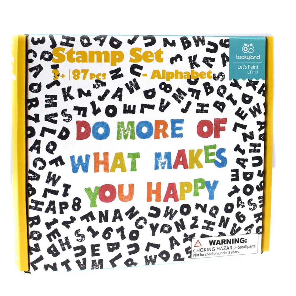 Alphabet & Numbers Wooden Stamps Set Craft Kit