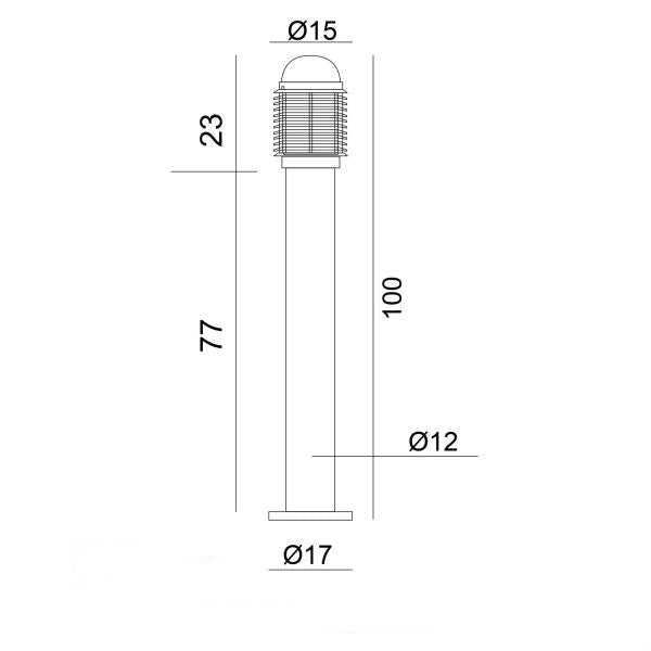Aluminium Surface Mounted Outdoor Bollard Light
