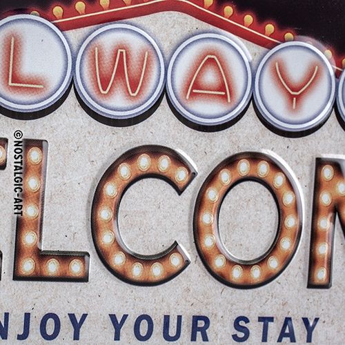 Always Welcome - Nostalgic-Art Hanging Sign - 10 x 20cm
