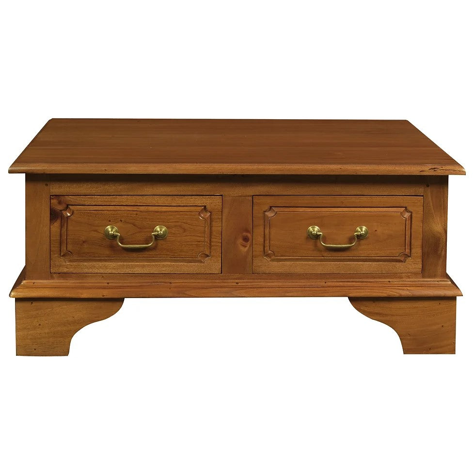 Ample Storage 4 Drawer Coffee Table - Light Brown