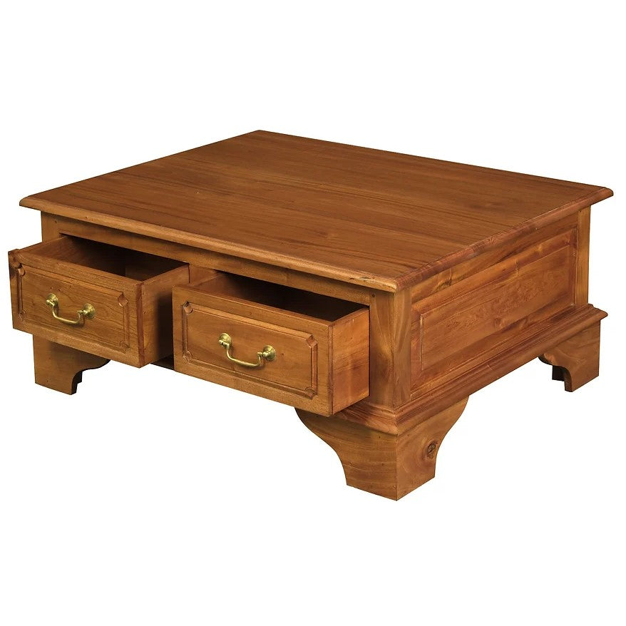 Ample Storage 4 Drawer Coffee Table - Light Brown