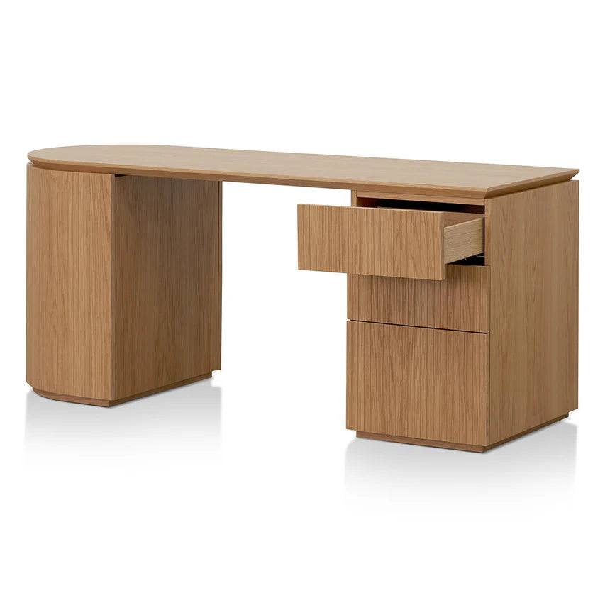 Ample Storage Right Drawer Office Desk - Natural Oak