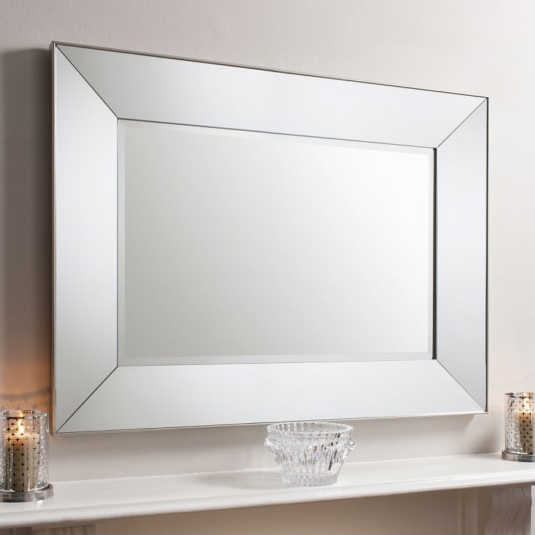 Angled Allure Stylish Mirror in Rectangle Design 122cms