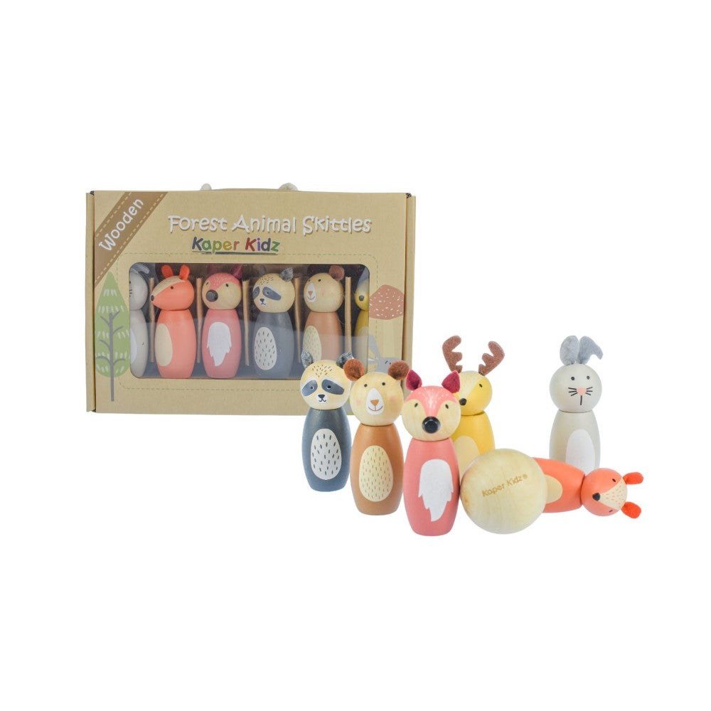 Wooden Animals Bowling Skittles Set