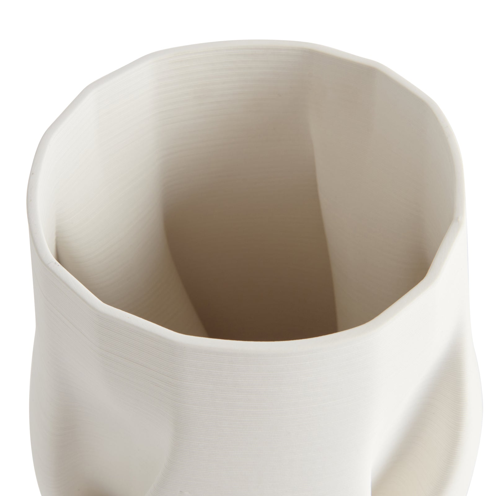 Anna Contemporary White Accent Vase - 33cms