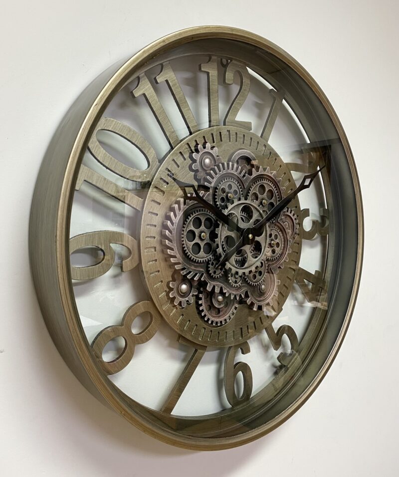 Antique Brass Regal Gear Metal Clock 60cms