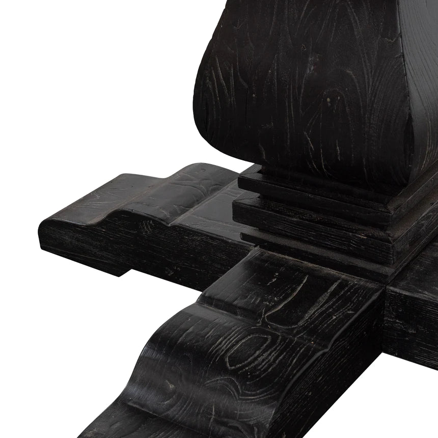 Antique Designer Dining Table 140cms - Natural & Black