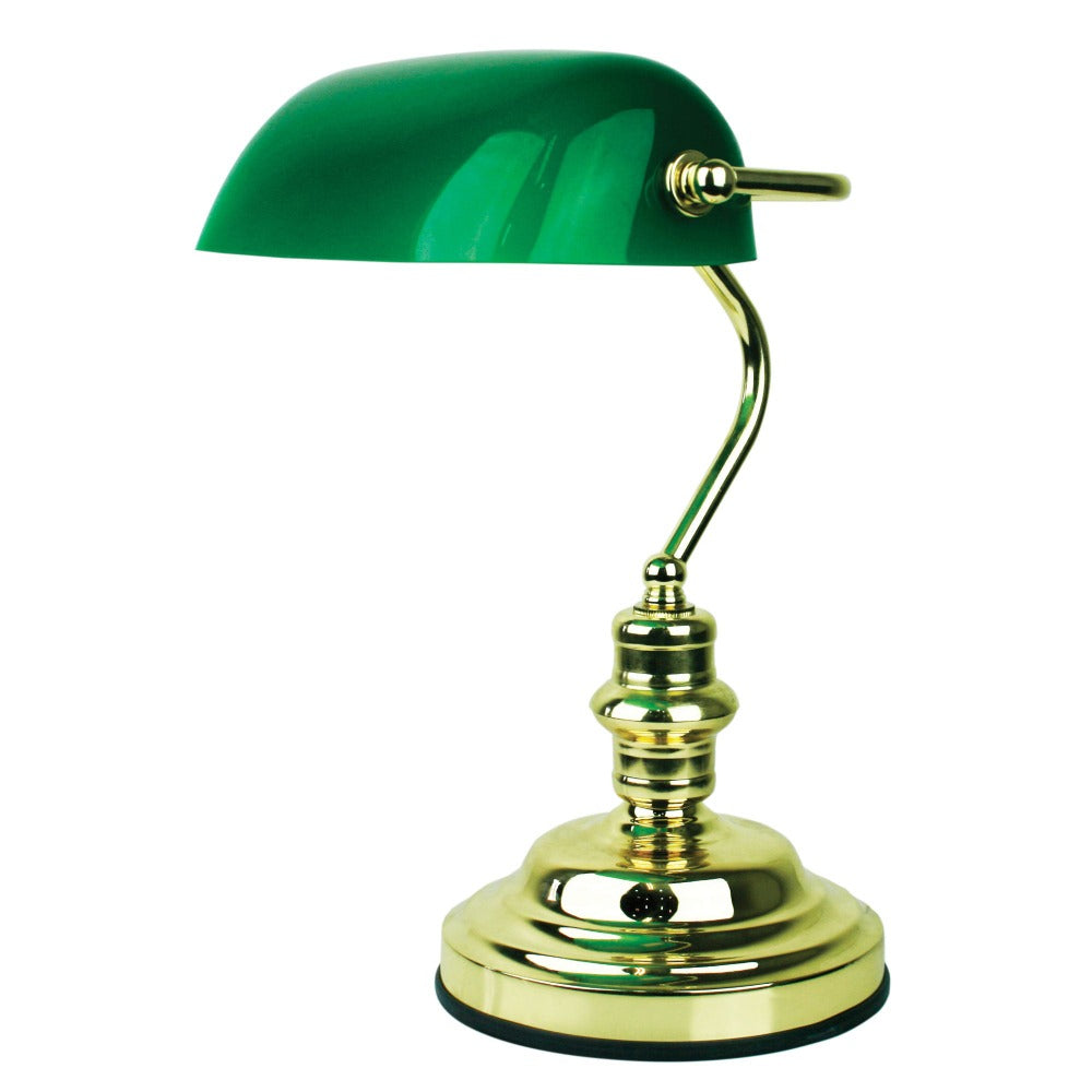 Antique Gloss Green Shade Lamp with Switch (Available in 3 Sizes)