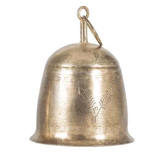 Antique Gold Vintage Etched Bell - Small 8x10cms