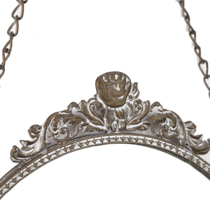 Antique Metal Frame Round Hanging Mirror 30cms