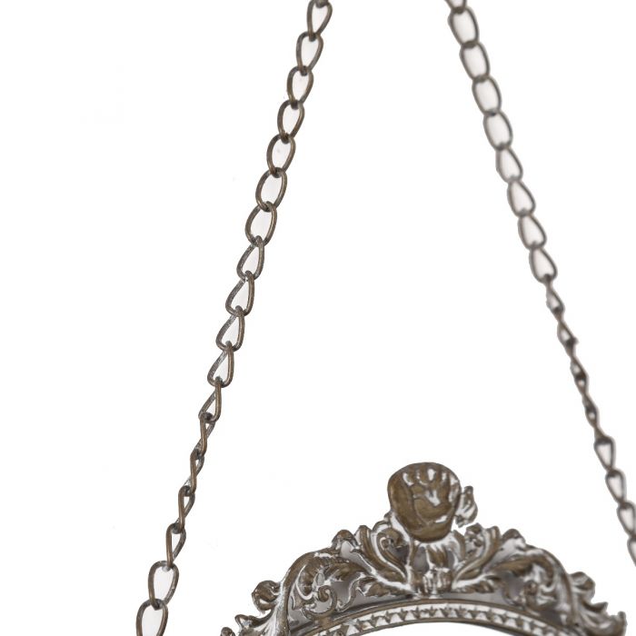 Antique Metal Frame Round Hanging Mirror 30cms
