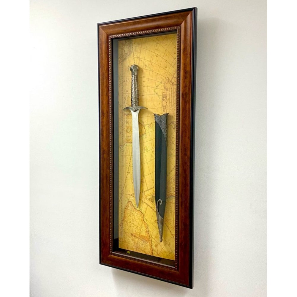 Antique Metal Sword & Scabbard Timber Frame