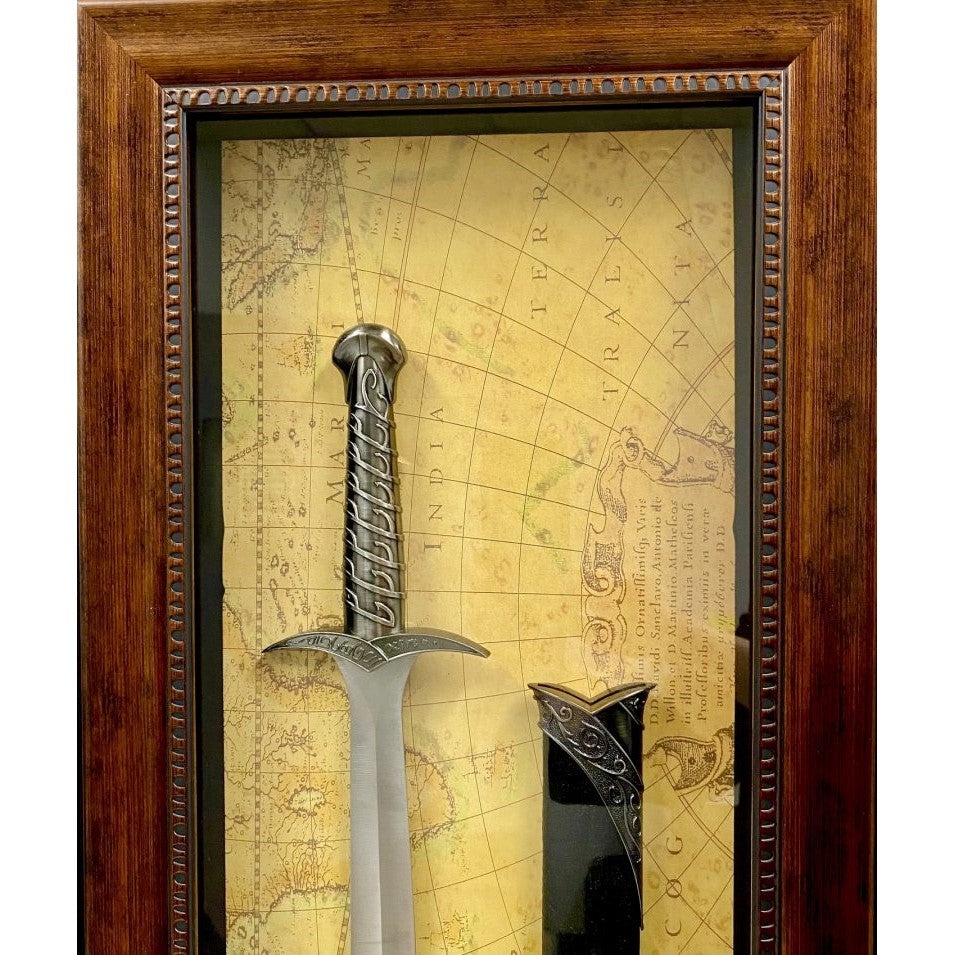 Antique Metal Sword & Scabbard Timber Frame