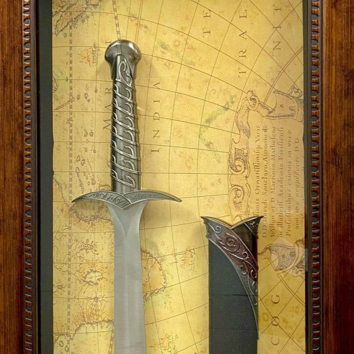 Antique Metal Sword & Scabbard Timber Frame