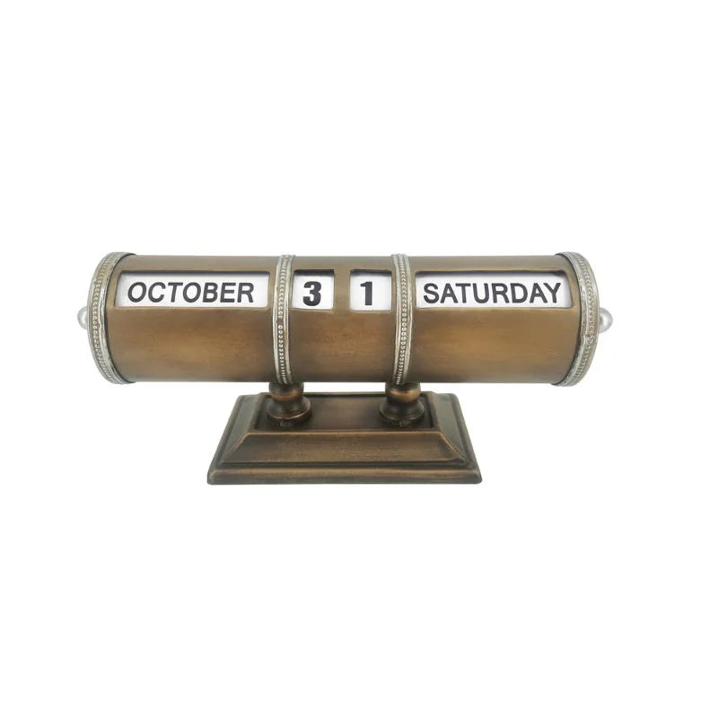 Antique Style Rolled Table-Top Calendar - 35cms
