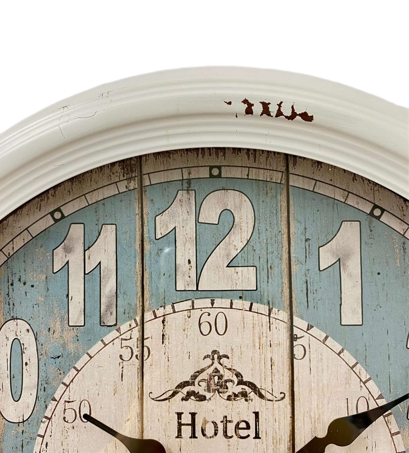 Antique White Round Wall Clock 46cms