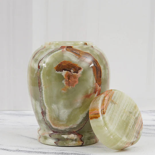 Artful Shape Handcrafted Modern Urn - Green
