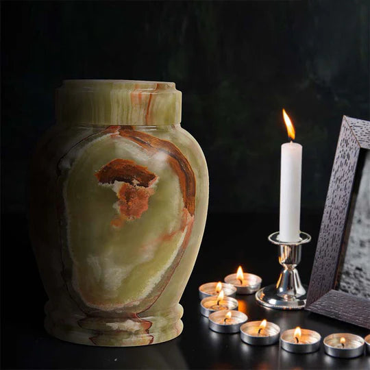 Artful Shape Handcrafted Modern Urn - Green
