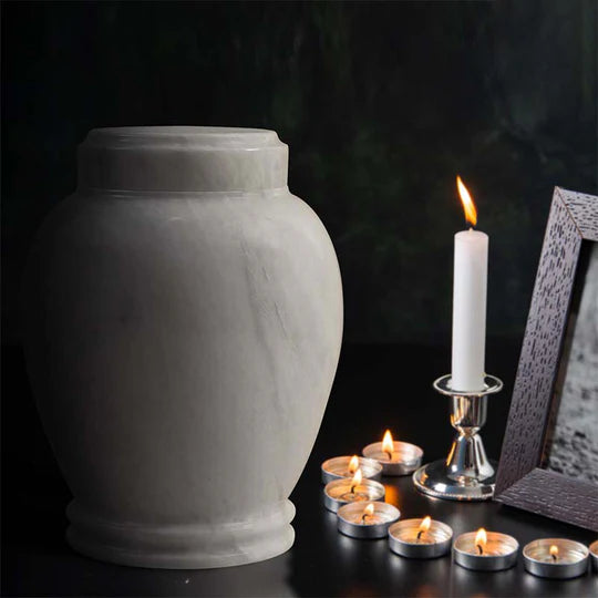 Artful Shape Handcrafted Modern Urn - White