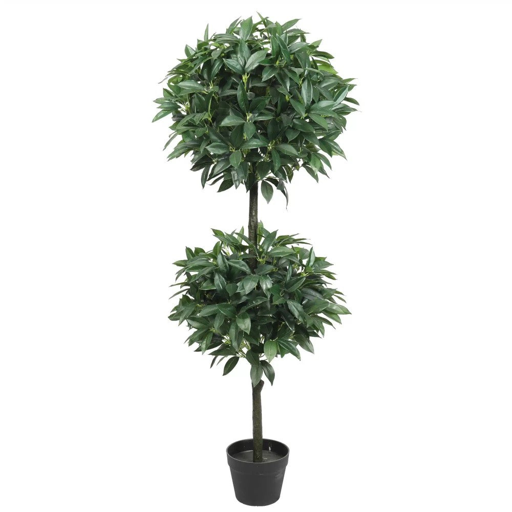 Artificial Bayleaf Ficus Two Ball Topiary Tree 130cms