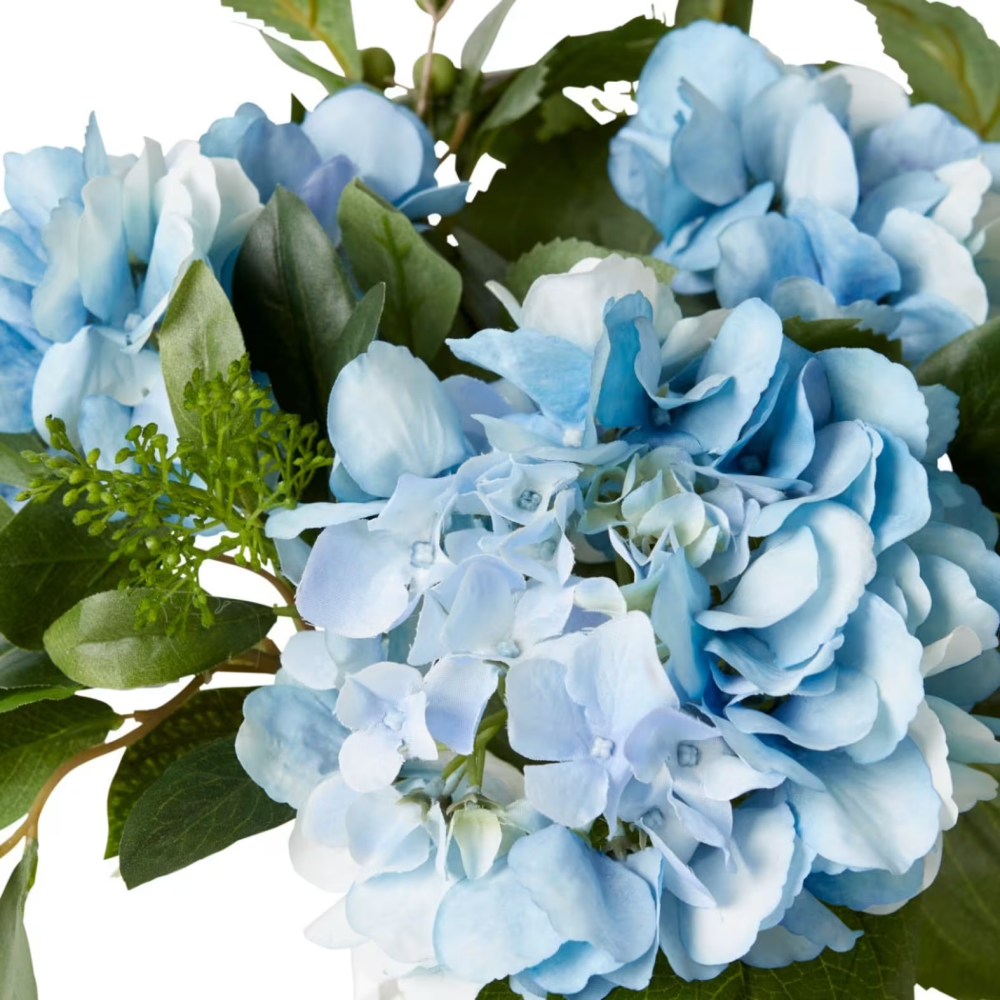 Artificial Hydrangea Berry Mix in Allira Vase - Blue - 33cms