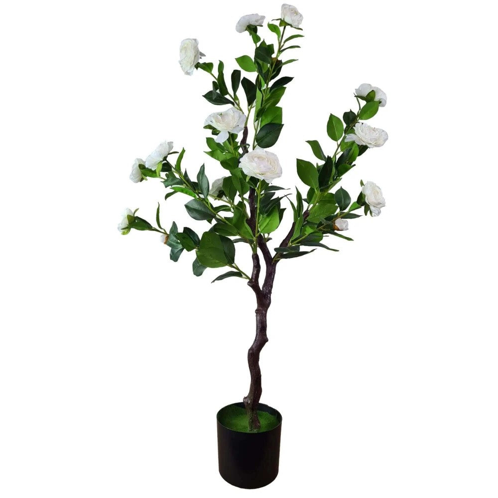 Artificial Lifelike White Camellia Tree 100cms