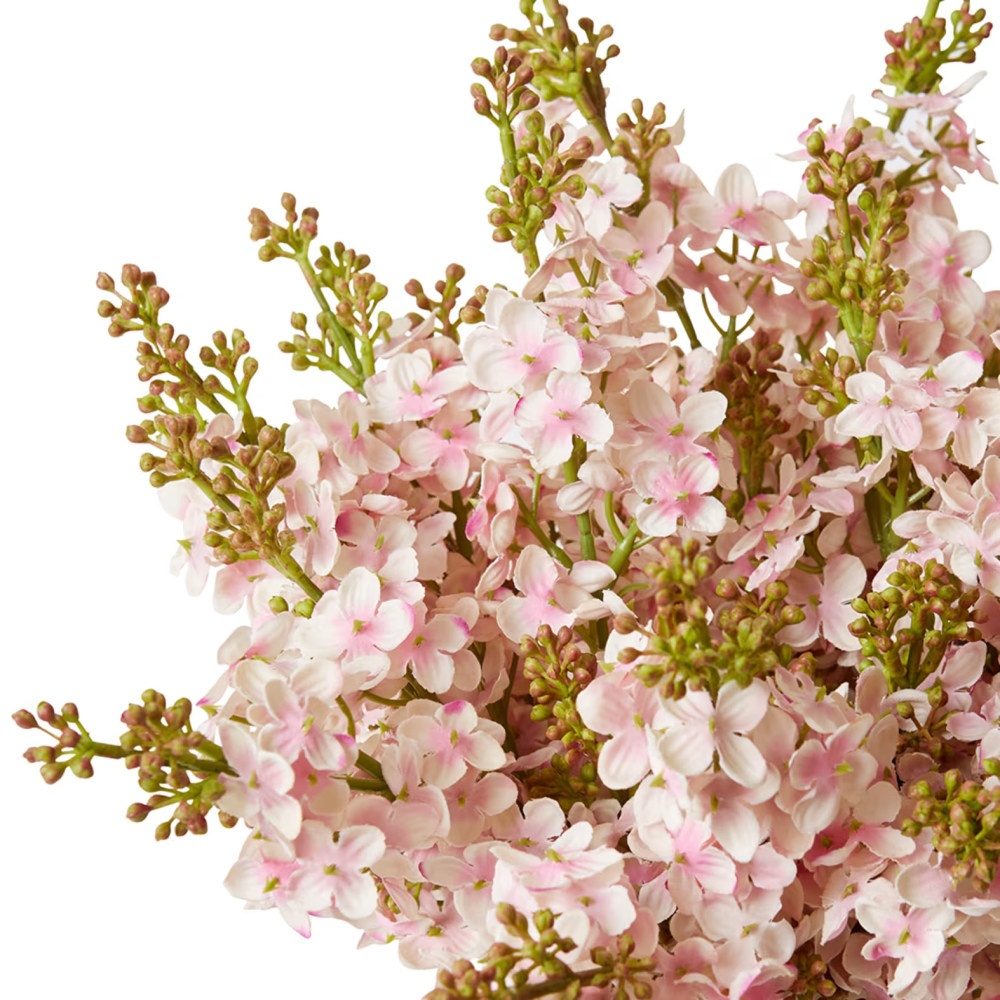 Artificial Lilac-Cylinder Plant Vase - Pink - 36cms