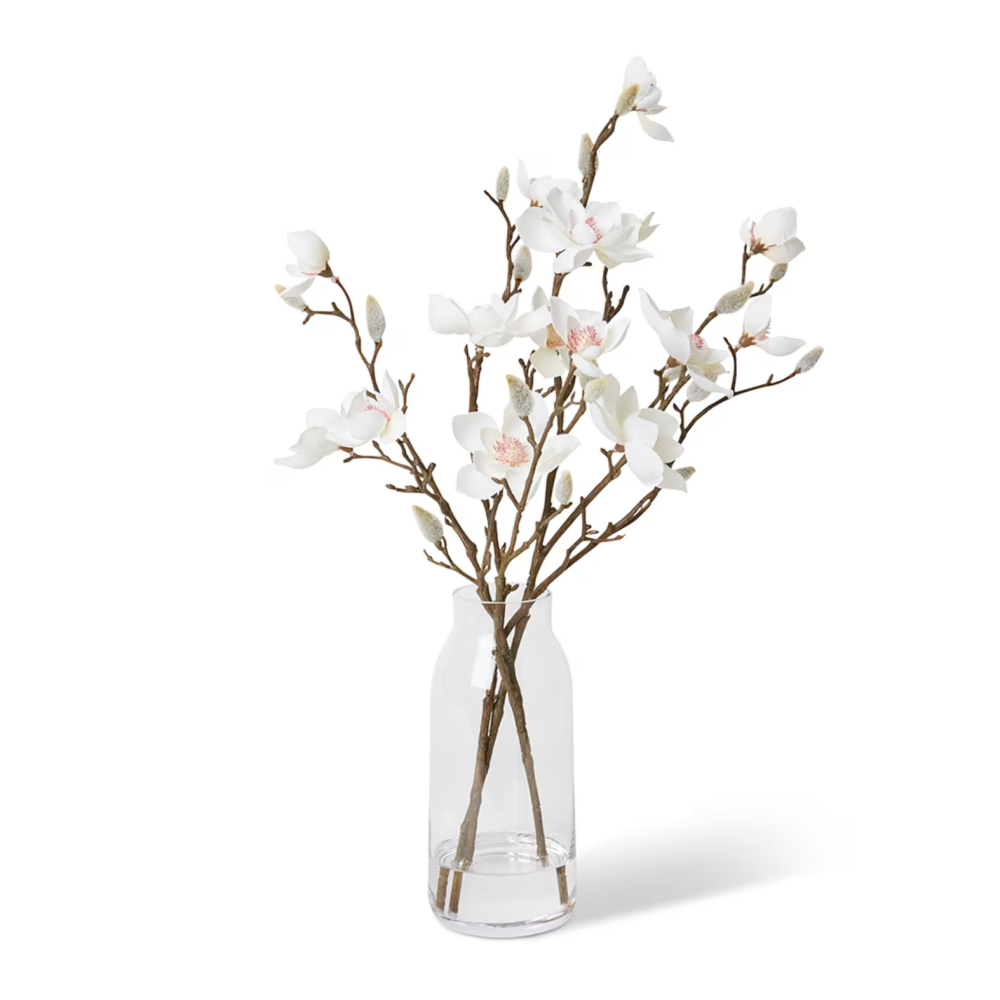 Artificial Mini Magnolia Alma Plant Vase - White- 50cms