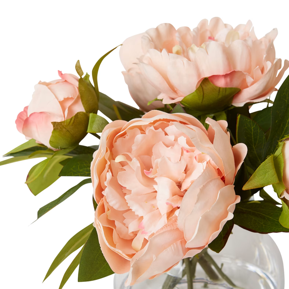 Artificial Peony Mix Plant Stem- Allira Vase - Pink - 46cms