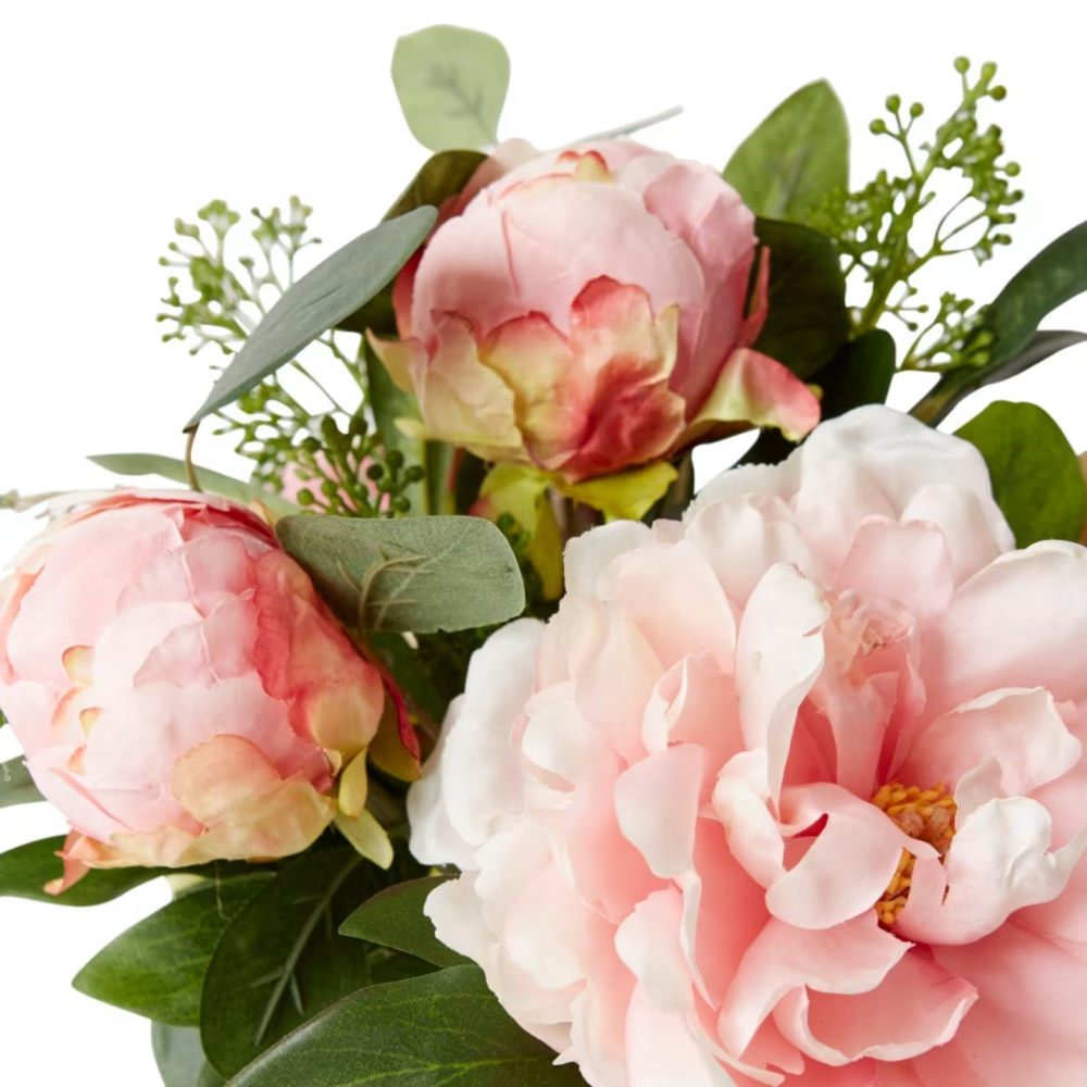 Artificial Peony Mix Plant Stem- Allira Vase - Pink - 36cms