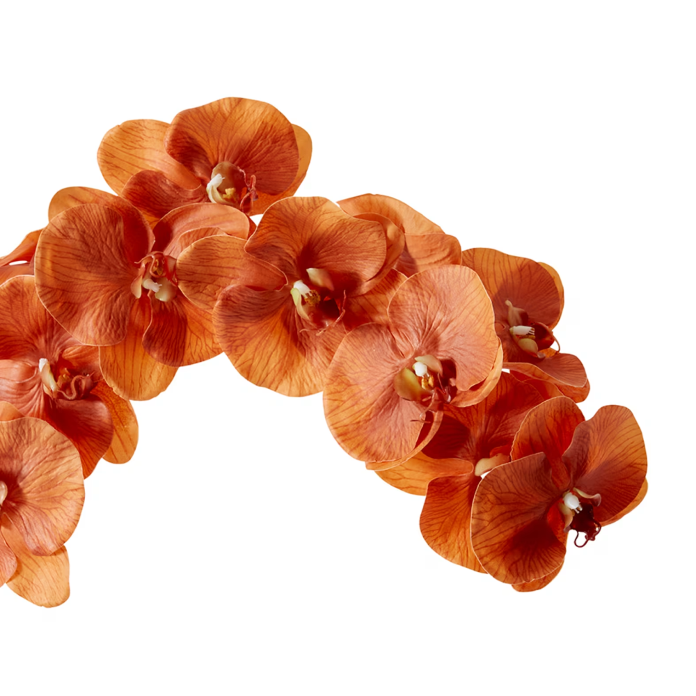 Artificial Phalaenopsis Orchid Decor Stem - Rustic Orange - 112cms