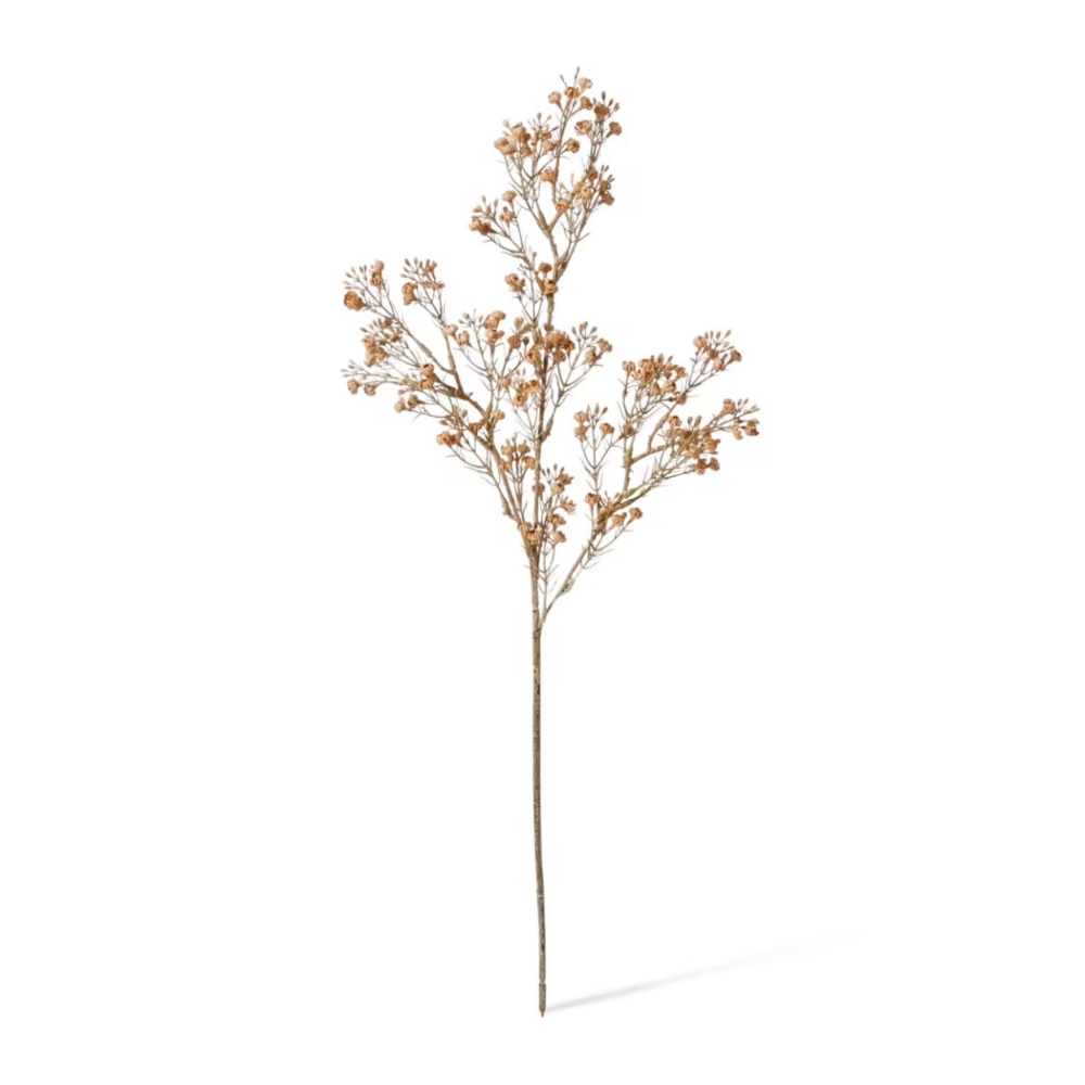 Artificial Popcorn Flower Decor Stem - Light Brown - 63cms